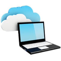 laptop and clouds